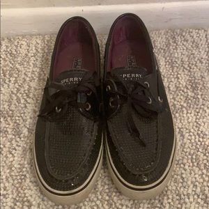 Sperry black sequin shoes!